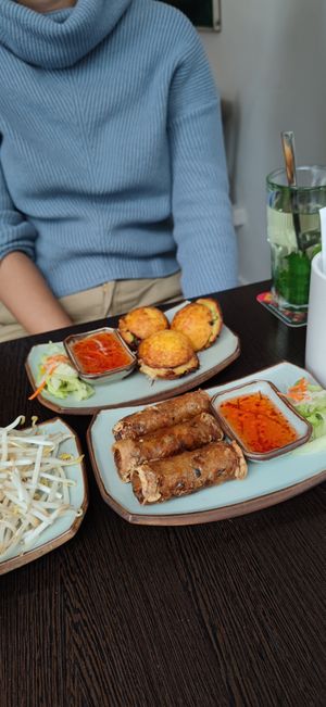 Springrolls and the one with patato and coconut(that one was so good) at Mâm Chay in Dusseldorf