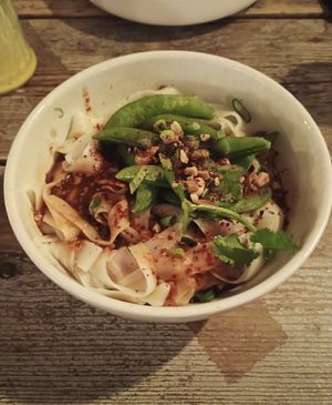 Peanut chili noodles 🍜🥜🫛🌶️ at Chay Chay by royals and rice in Muenster