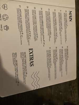 Menu July 2025 - mains  at Chay Chay by royals and rice in Muenster