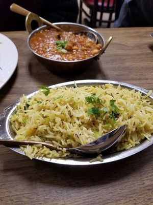 Chana Masala and Jeera Rice
 at Rasoi Indian Restaurant in Decatur