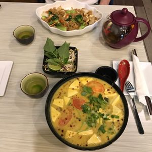 vegan fried rice and #82 soup.  at Taste of Saigon in Calgary