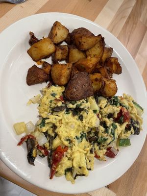 the mount sasha scramble.  at Toast Coffee + Kitchen in Long Beach