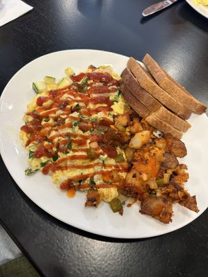 Just egg with veggies & home friess  at Toast Coffee + Kitchen in Long Beach