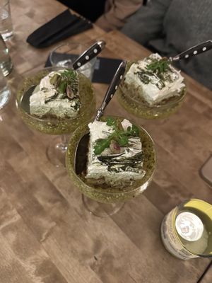 Vegan dessert (pistachio tiramisu)  at Blanko in Turku