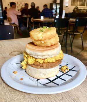 The vegan MancMuffin  at Foundation Coffee House - Lever St in Manchester