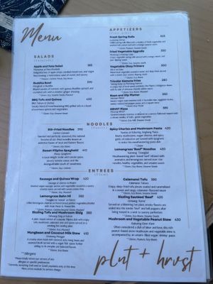 Menu may  at PLNT+HRVST in El Nido