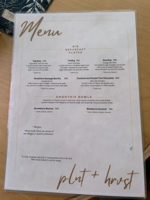 Menu may  at PLNT+HRVST in El Nido