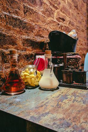 Soup condiments at Karakoy Corba Evi in Istanbul