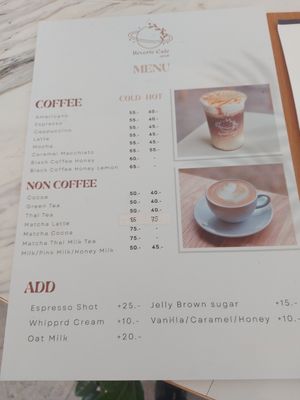 Menu at Reverie Cafe in Chiang Mai