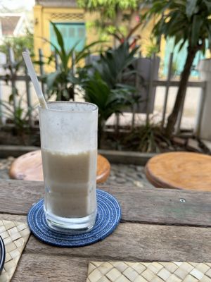 Banana smoothie   at Lotus Corner Vegan and Plant Based B&B in Luang Prabang