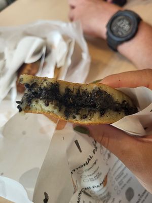 Black sesame was sooo yumm! Biscoff too!! at Munchi Pancakes in Central Singapore