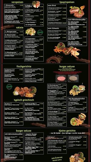 Menu at Meating. Restaurant - Bar - Streetfood in Straubing