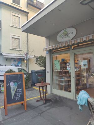 Outside the shop at Vegelateria in Zurich