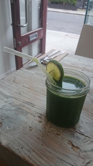 Green juice at Nama Artisan Raw Foods in West London