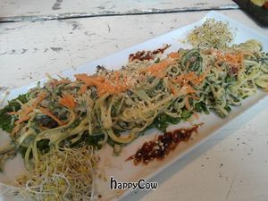 Pasta with white sauce at Nama Artisan Raw Foods in West London