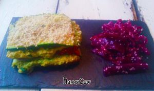 Nama's delicious raw lasagna at Nama Artisan Raw Foods in West London