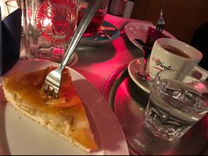 vegan apple pie dessert & coffee at Cafe Brazil in Erlangen