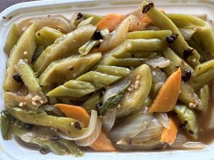 Bitter Melon in Black Bean and Garlic Sauce  at Lucky Wok Chinese Restaurant in Lisle