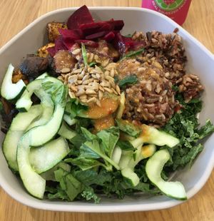 Shroomami warm bowl (vegan as is). Great portion size. Tasty. at sweetgreen in Edina