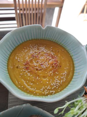 Pumpkin Soup at Illumination Café in Koh Samui