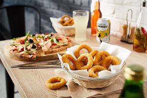 Vegan Onion Rings at m'EAT ME Gastro Bar in Sarajevo