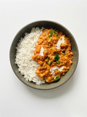 Vegan Coconut Chickpea Curry at m'EAT ME Gastro Bar in Sarajevo