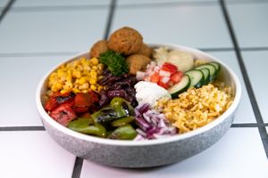 Falafel Burrito Bowl at m'EAT ME Gastro Bar in Sarajevo
