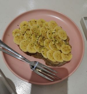sour dough bread with banana and peanut butter at 25s Cafe in Hoi An