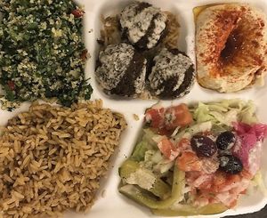 Vegan platter  at Mamoun's Falafel in New Brunswick