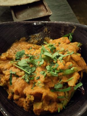 Sabzi meloni (I think that's the title) from vegan menu (warning - cashews in sauce) - delicious at Nu Delhi Restaurant Lounge in Belfast