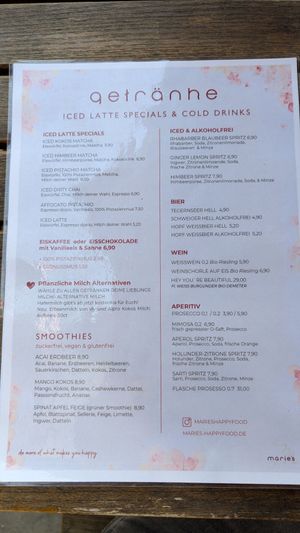 Various milk varieties available at Marie's Happy Food & Drinks - Café & Catering in Tutzing