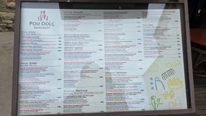A very very traditional menu, very animal based .... at Pou Dolç in Peratallada