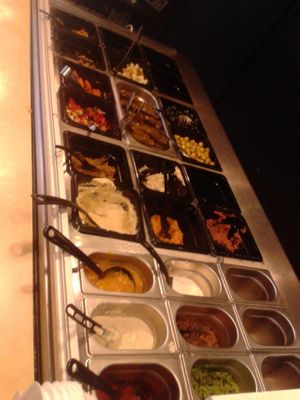 Sauces and toppings at Marrakesh Cafe in Warsaw