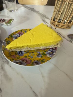 Citrus tart (would use some whipped cream to soften the taste of lemon)  at Le Lapin Noir in Rennes