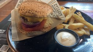 Vegan burgerr  at RIBS in Zaragoza
