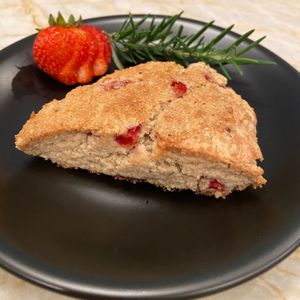 Vegan strawberry-rosemary scone (homebaked selections rotate weekly) at ContempoRoast Coffee & Roastery in Centerville