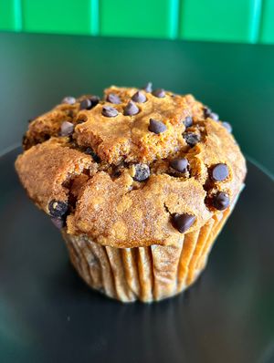 Fabulous GF/V Pumpkin choc chip muffin from Chubby Bunny   at ContempoRoast Coffee & Roastery in Centerville