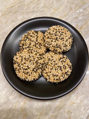Gluten-free vegan tahini cookies, made by the owner with tahini, almond flour and pure maple syrup at ContempoRoast Coffee & Roastery in Centerville