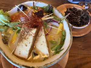 Vegetable ramen, subbed egg with woodear mushrooms  at Marufuku Ramen in San Francisco