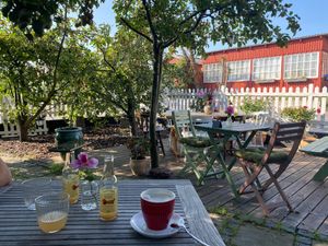 The backyard  at Jennys Æblehaven in Nexo