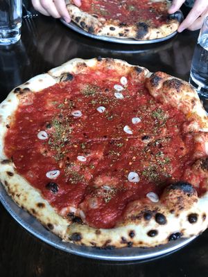 Tomato pizza - it is delicious! at Redd Wood in Yountville