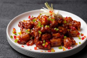 Chilli Baby Corn at Raw Mango Vegan in Redondo Beach