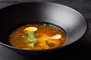 Tangy Tomato soup at Raw Mango Vegan in Redondo Beach