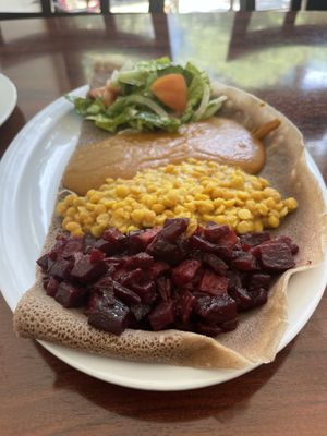 Got the sampler.  It was good but nothing super wow or flavorful  about it. Just wholesome simple food.  Good.  Simple.    at Bersi Ethiopian Restaurant in Brooklyn