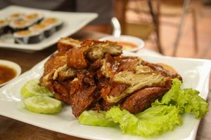 mock meat at Mercy House in Phnom Penh