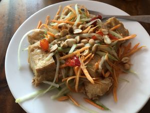 Sweet and sour tofu ($1.5) at Mercy House in Phnom Penh