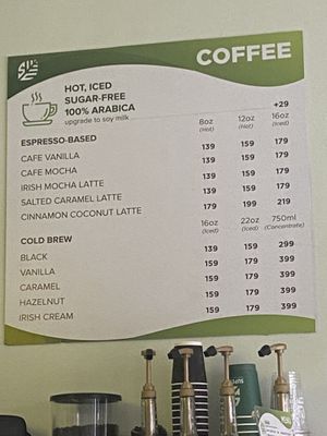 coffe menu  at SuperCafe PH  in Quezon City