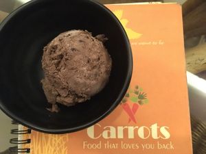 Chocolate ice cream with roasted almonds.  at Carrots - Cloud Kitchen in Bangalore