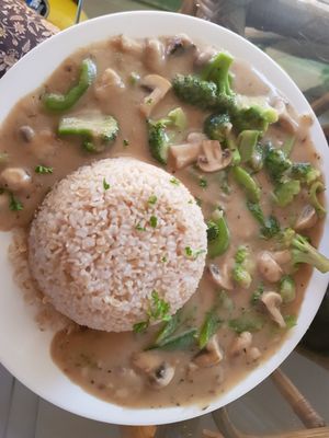 mushroom, broccoli and bell pepper stroganoff at Carrots - Cloud Kitchen in Bangalore