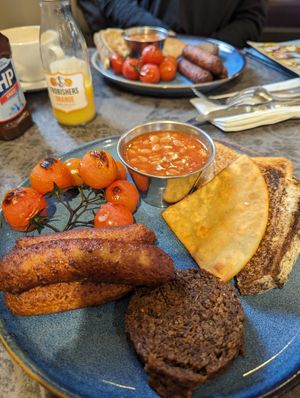 Vegan breakfast platter at An Talla in Inverness
